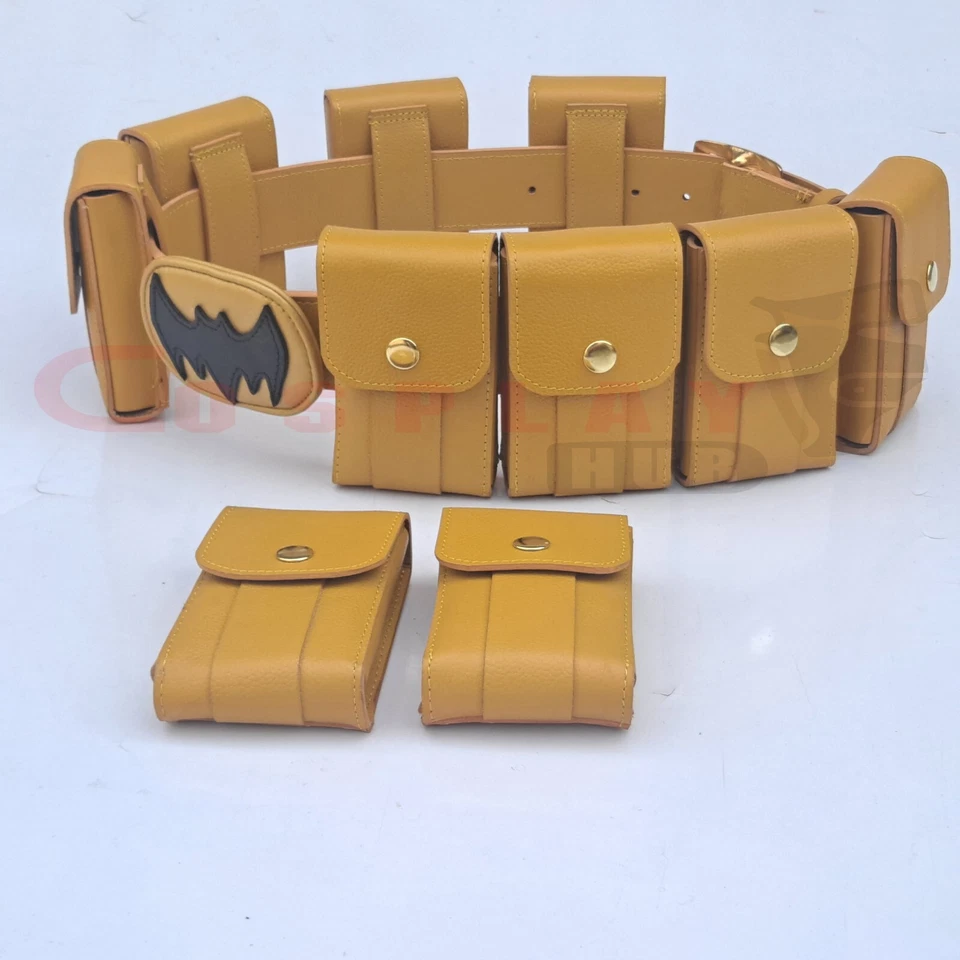 Cinturón de cuero inspirado en Batman Belt, Yellow Grace Belt, Batman Cosplay Belt Foto 3 de 4