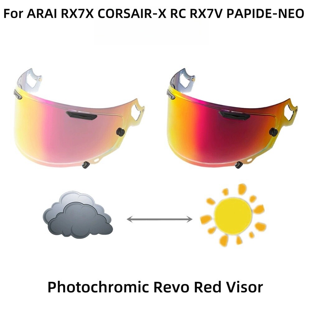 Photochromic Revo Red Visor Lens Fits For ARAI RX7X CORSAIR-X RC