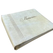 Vintage Photo Album Memories Record Scrapbook Top Grain Cowhide Family Tree