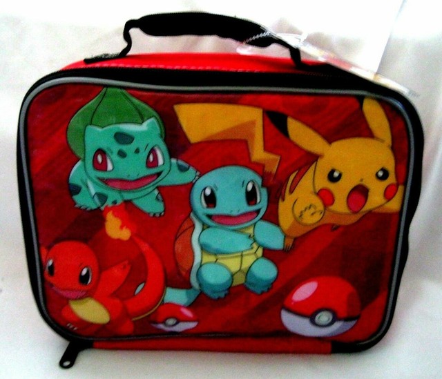 POKEMON RED PIKACHU.SQUIRTLE,CHARMANDER INSULATED LUNCH BAG LUNCHBOX