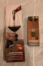 Lot Vacu Vin Slow Pourer For Aged Wine And Vinoair Wine Aerator By Cork Pops New