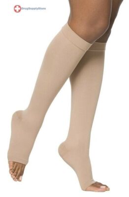 Mediven Plus 30-40 mmHg Extra Wide Open Toe Unisex Knee High Stockings W Silicon
