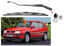 SET WISCHERARM Scheibenwischer für VW GOLF III 91-97 vorne LINKS Kappe Mutter