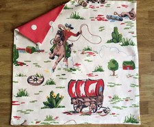 14” Cushion Cover Made W/ Cath Kidston Cowboy & Spots Red Light Fabric New