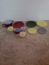 10 Vintage Hazel Atlas Children's Toy Dishes 
