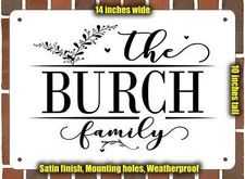 Burch Family Decorative Metal Door or Wall Plaque (Style 2)