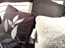 Pillows Decorative Accent Black Gray Set of 4 Bed Couch Home Classics