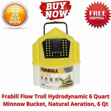 Frabill Flow Troll Hydrodynamic 6 Quart Minnow Bucket, 6 Qt