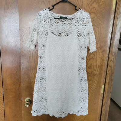 ralph lauren crochet lace dress Polo Ralph Lauren crochet-detail V-neck Midi Dress | White