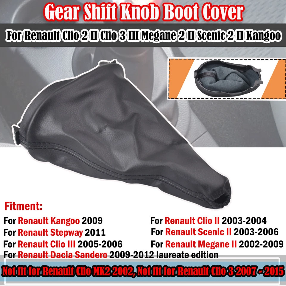 Cubierta de maletero de cambio de marchas negra para coche Renault Dacia Sandero 2009 2010 2011-2012 Foto 3 de 4