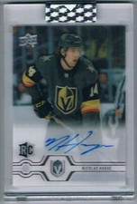 2019-20 UPPER DECK CLEAR CUT AUTO NICOLAS HAGUE ROOKIE LAS VEGAS GOLDEN KNIGHTS