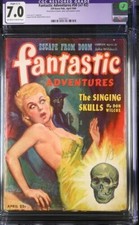 Fantastic Adventures 1945 April, #50. CGC 7.0 FN/VF. Skull cover, pulp.