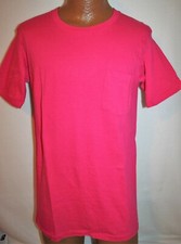 Vintage 80s ONEITA PINK Pocket Tee Single Stitch Cotton T-SHIRT M Made In USA