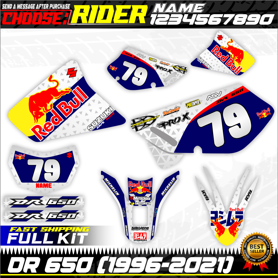 dr 650 suzuki kit graphics stickers decals (19962023) dr650 decal