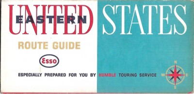 1963 ESSO TOURING SERVICE Road Map EASTERN UNITED STATES Maine Florida New York