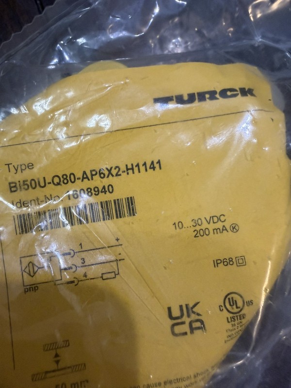 NEW TURCK BI50U-Q80-AN6X2-H1141 INDUCTIVE PROXIMITY SENSOR 1608944 BI50UAN6X2H11