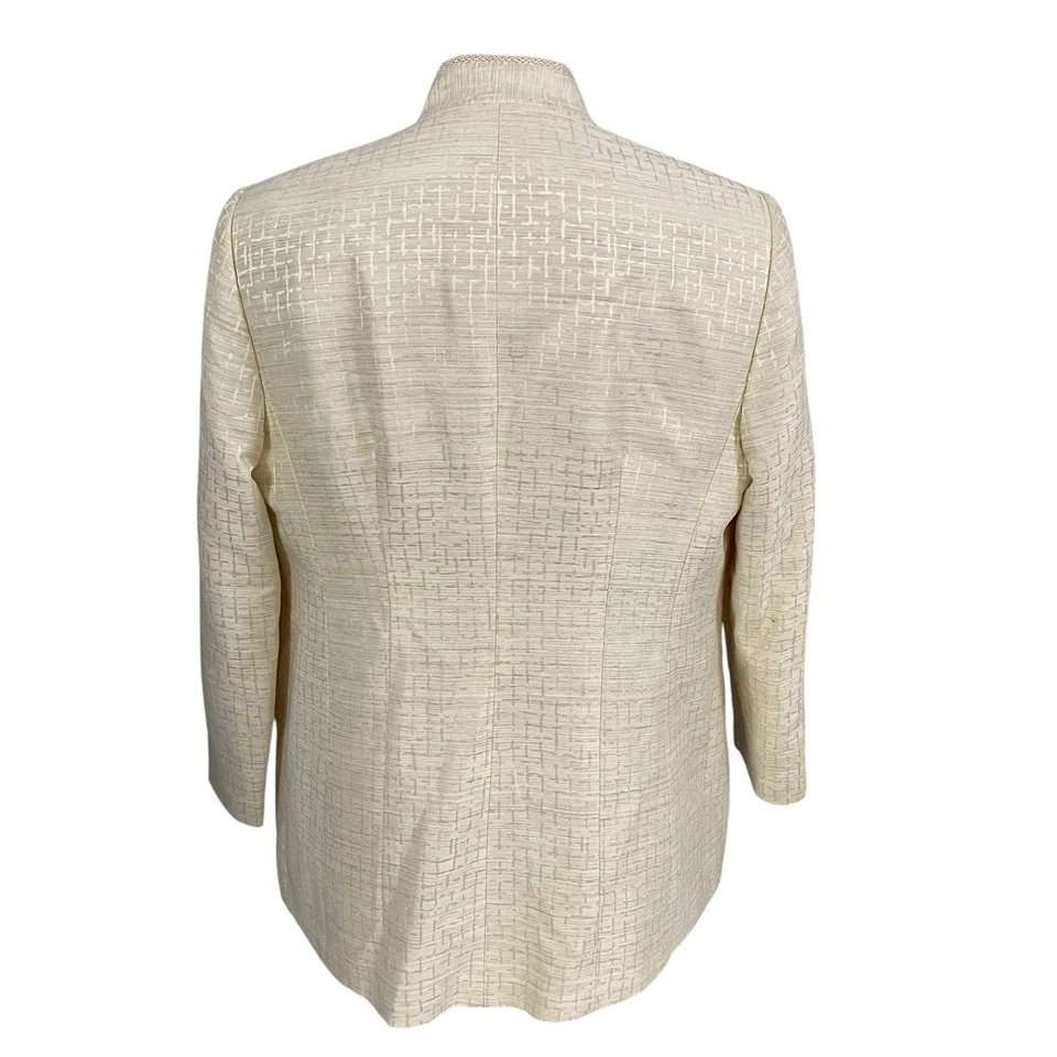 Blazer Worth para mujer talla 14P chaqueta crema oficina corpcore carrera trabajo ropa Foto 3 de 4