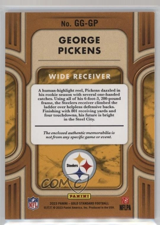 2023 Panini Gold Standard Gold Gear /299 George Pickens #GG-GP - Image 2 of 2