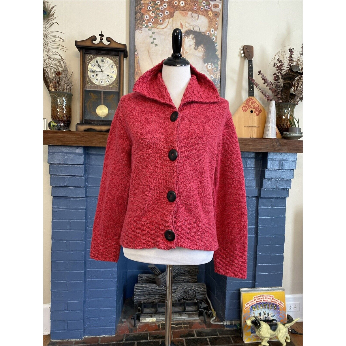HABITAT Cardigan S/M Sweater Lagenlook Button Down 100 HABITAT Cardigan S/M Sweater Lagenlook Button Down 100