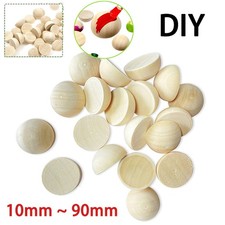 Natural Wooden Half Balls Craft Spheres Wood Semicircle 10mm-90mm Handmade DIY