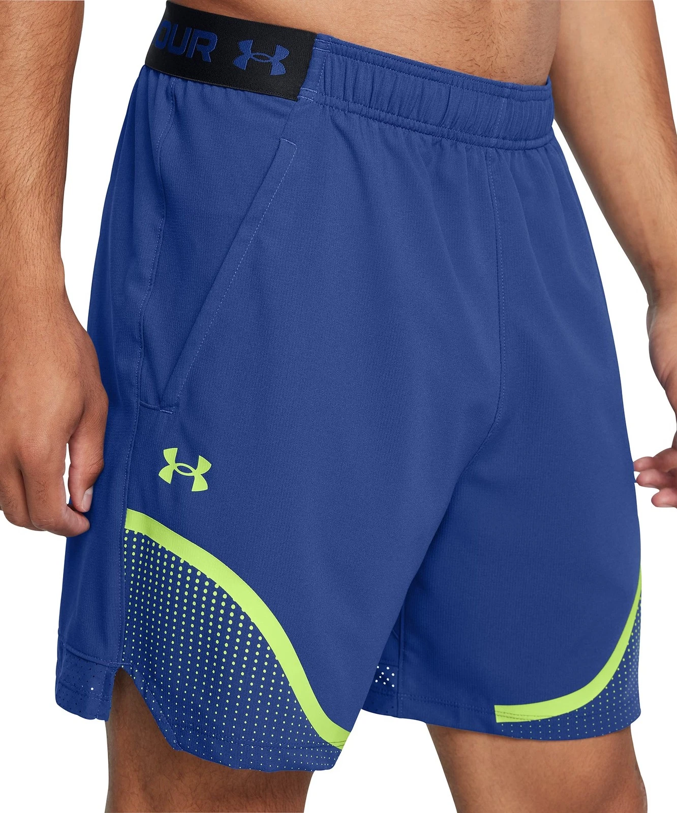 Under Armour Vanish Woven Graphic Mens Training Shorts Blue 6 Inch Gym Excerise