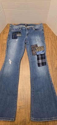 VTG Allen B By Allen Schwartz Women s Jeans Sz 10 Bootcut Flared PATCHWORK PANEL
