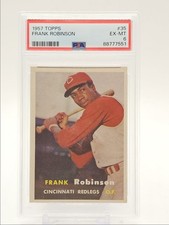 FRANK ROBINSON 1957 TOPPS BASEBALL ROOKIE REDLEGS #35 RC PSA 6 Q5775