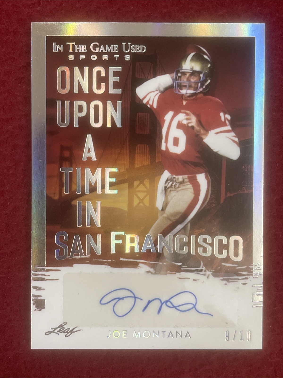 Joe Montana Auto /10! 2023 Leaf In The Game Used -Once Upon A Time In SF🔥49ers