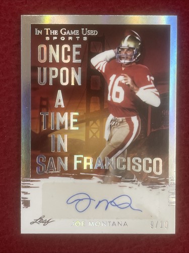 Joe Montana Auto /10! 2023 Leaf In The Game Used -Once Upon A Time In SF🔥49ers