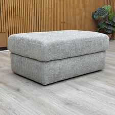 Very ‘Avena’ Grey Fabric Footstool Stool Foot Rest Rectangle Low Seat Compact