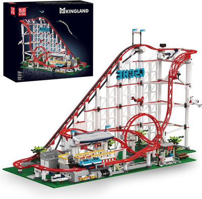 Mould King 11014 Technik Groß Vergnügungspark Loop Coaster Bausatz, MOC Themenpa