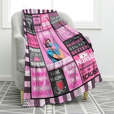 Nurse Blanket Nurses Week Gift Women Practitioner Graduation Throw 50x60 In