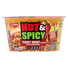 Nissin Noodle Bowl, Hot and Spicy Fiery Beef, 3.3 Ounce
