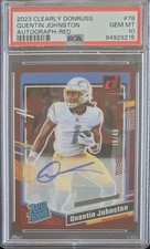 2023 Panini Clearly Donruss - Quentin Johnston #78 Red Autographs 19/49