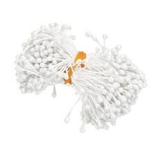 300Pcs 3mm Double Heads Flower Stamen Artificial Flower Pistil White