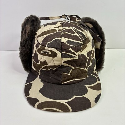 Vtg Youngan Headwear Thinsulate 3M Hunting Camo Trapper Winter Fur Hat Med - NEW