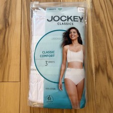 NEW Jockey Classic Comfort Briefs 100 Cotton 3 Pack White Underwear Size 6