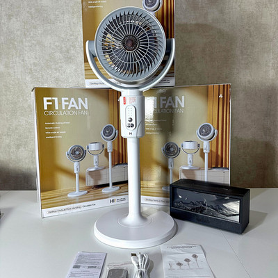 360° Luftzirkulation Boden F1 Ventilator Leise Oszillierend USB Tragbar Timer Fernbedienung