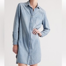 Quince Denim Button Front Shirt Dress Size XS