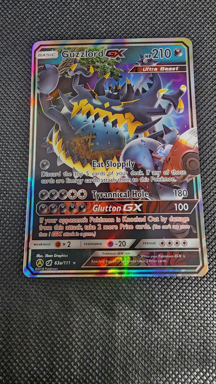 Guzzlord GX 63a/111 Alternate Art Promo Holo – Crimson Invasion Pokémon Card – N