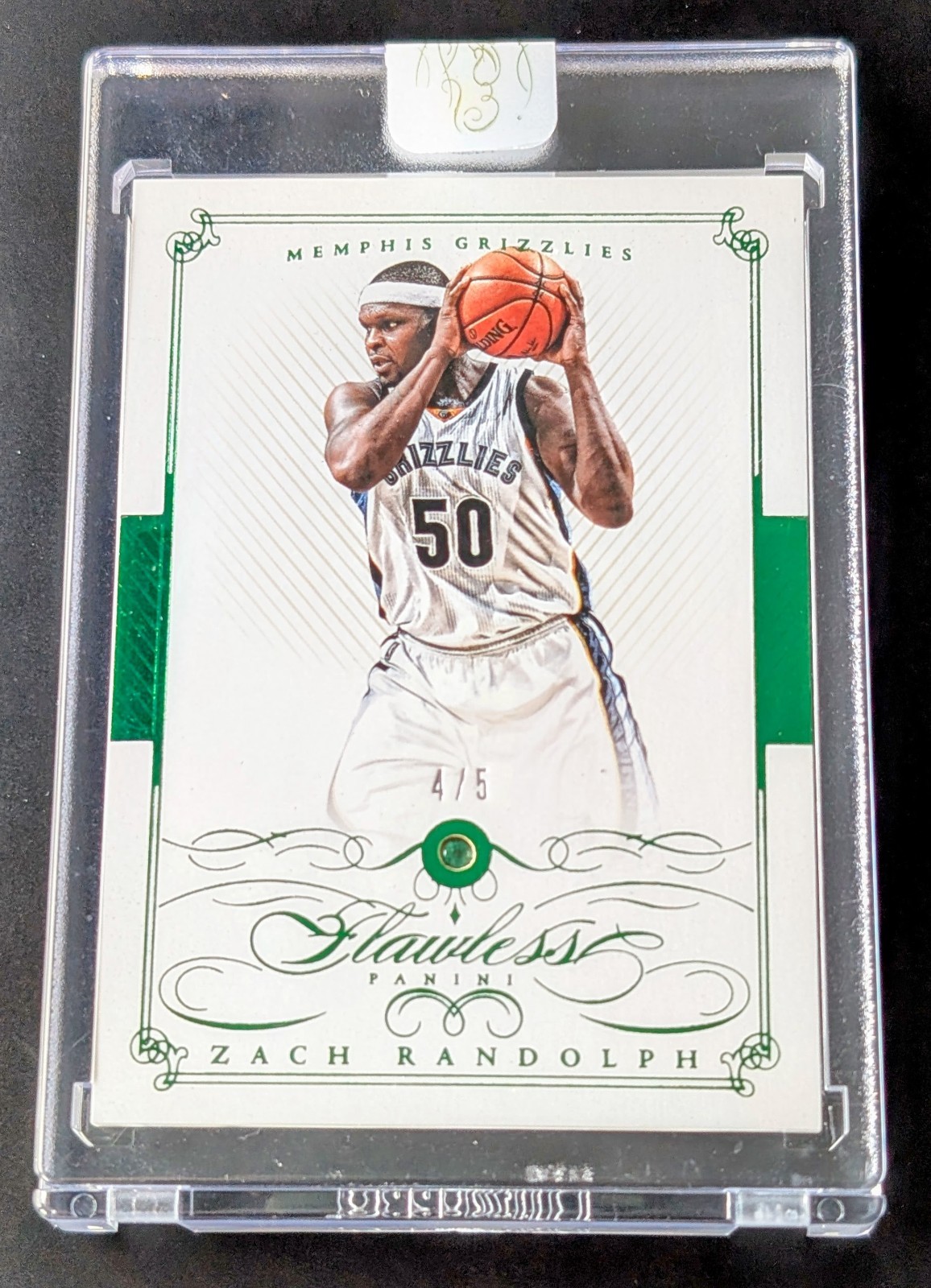 Zach Randolph 2014-15 Panini Flawless #4/5 Emerald Memphis Grizzlies Encased