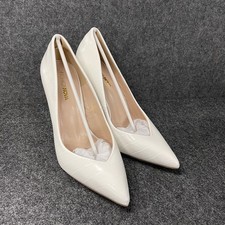 FASHION NOVA Croc Embossed Leather High Heel Women's Size US 7.5 White