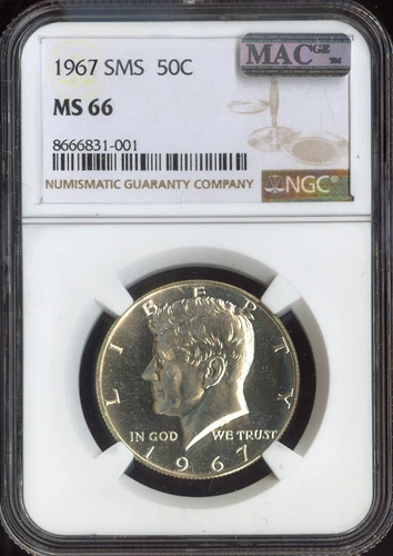 1967 Kennedy Half Dollar NGC MS66 SMS Quality