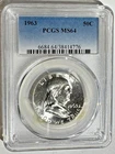 1963 Franklin Half Dollar 50C Graded MS64 by PCGS