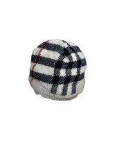 RS25 Burberry Beanie Hat Beige Merino Wool Kids Made In Italy
