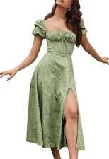 Women's Women's Sexy Side Split Plus Size Wrap Maxi Dress Puff Sleeve Floral