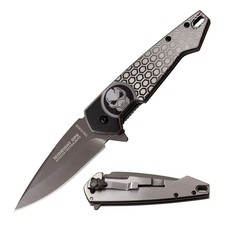 Tac-Force Spring Assisted Knife w/Stainless Steel Embossed Print Handle Clip