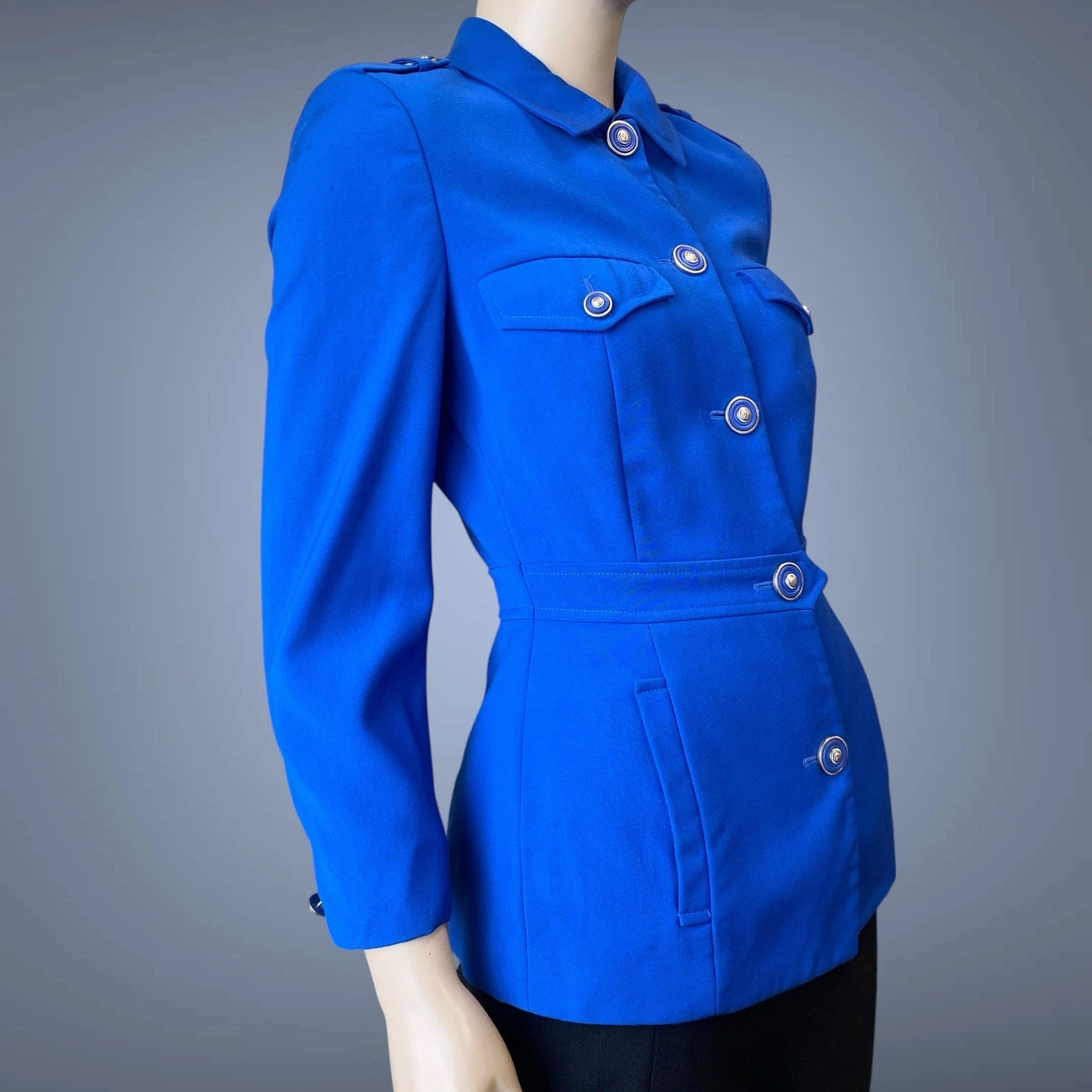 Giacca blazer lana blu Versace Versus anni 90 vintage taglia 42 S (difetti)