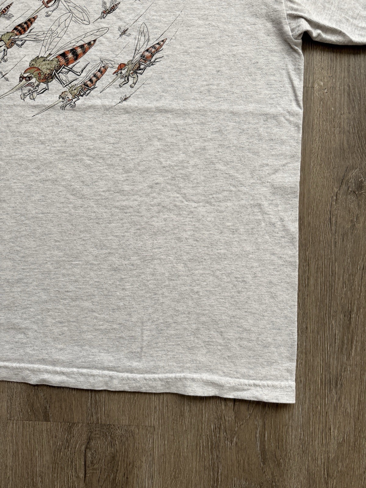 Vintage Y2K Canadian Air Force Mosquito Funny Art Insect Grey Shirt Large Rare image 7