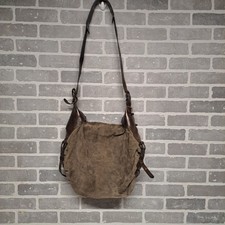 Henry Beguelin Womens Green Brown Leather Suede Cross Body Western Bag